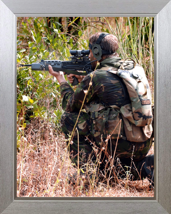 Royal Marine Commando During Exercise Green Osprey 2005 Photo Print - 40 Commando Posters, Prints, & Visual Artwork Hampshire Prints 10 x 8 Silver Frame No