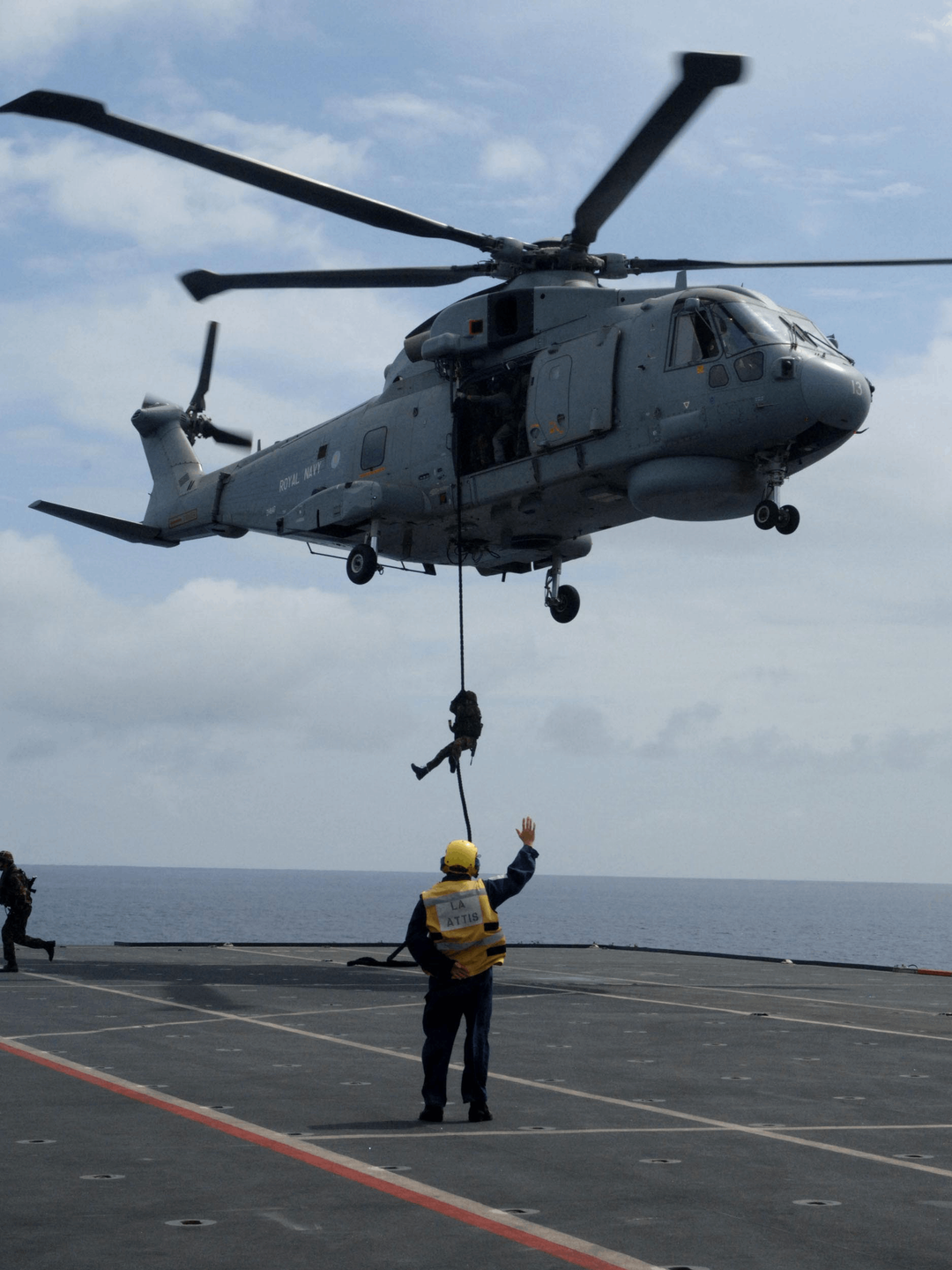 40 Commando Royal Marine Fast Roping to Flight Deck 2006