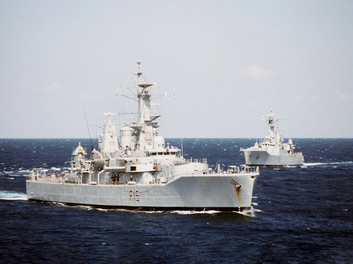 HMS Euryalus (F15) Royal Navy Leander Class Frigates and HMS Rothesay (F107)  Photo Print Wall Art Decor - Posters, Prints, & Visual Artwork - by Hampshire Prints (image 1 of 9)