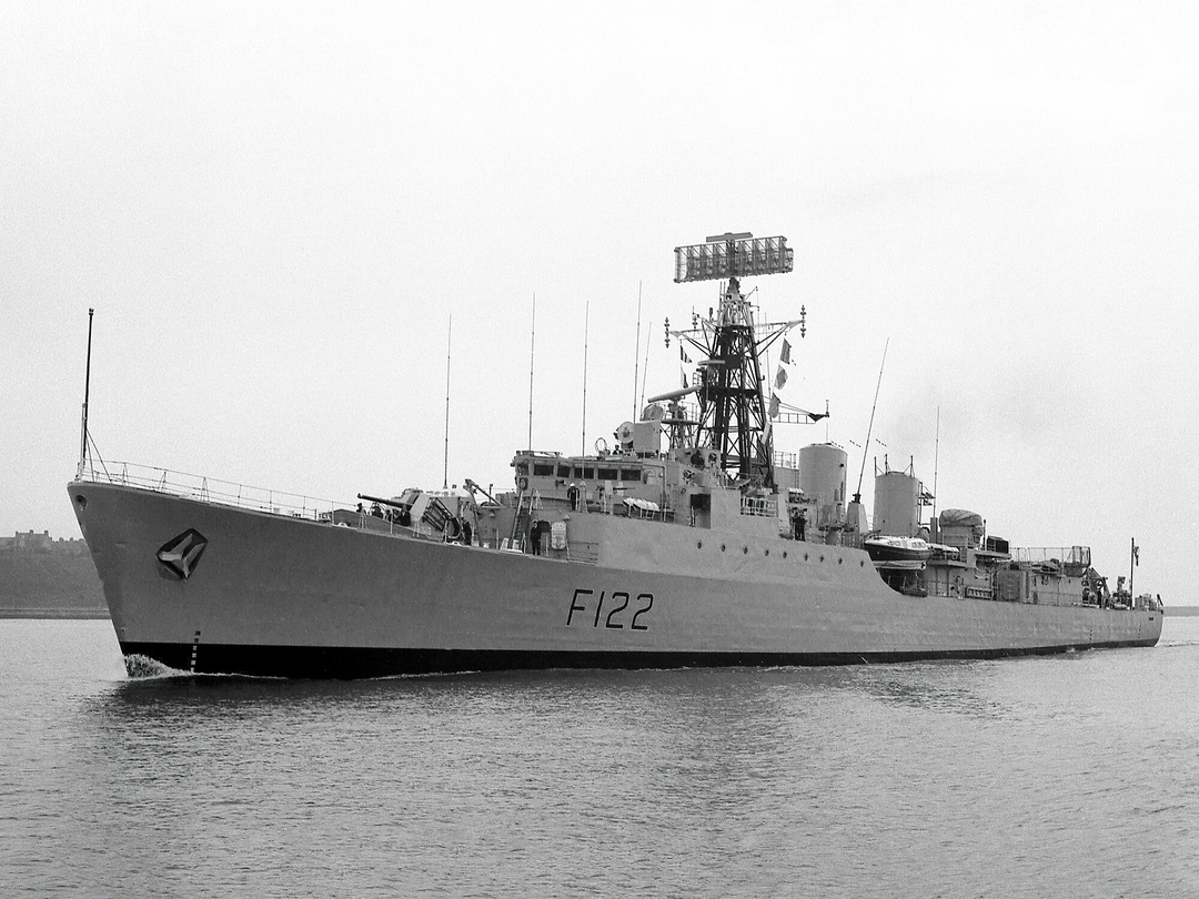HMS Gurkha F122 Tribal Class Frigate Low Port Side View