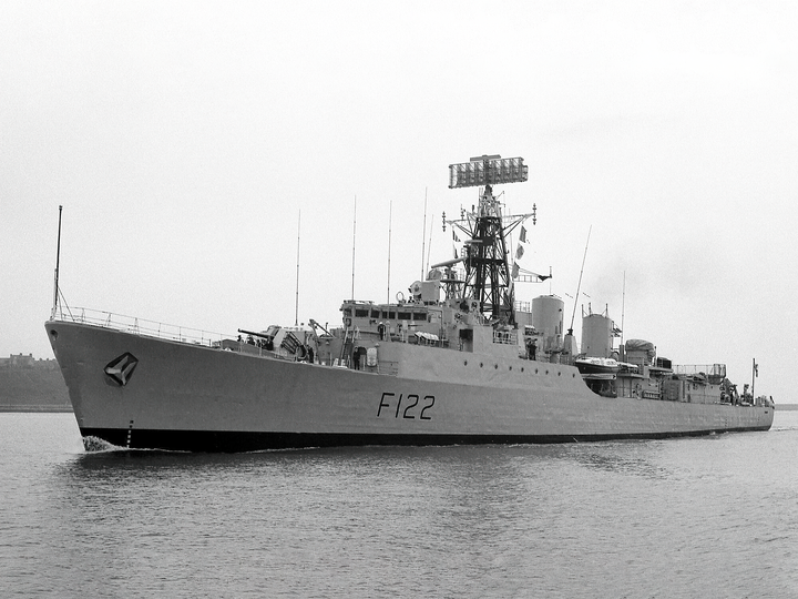 HMS Gurkha F122 Tribal Class Frigate Low Port Side View