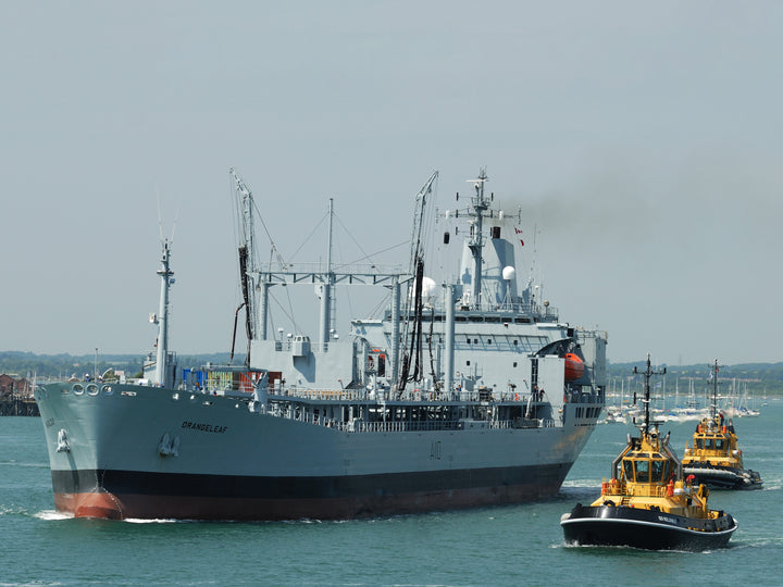 Cool Leaf Rfa RFA Orangeleaf (A110) Leaving Harbour Royal Fleet Auxiliary Leaf Class ...