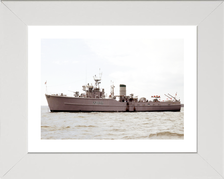 HMS Hodgeston (M1146) Royal Navy Ton Class Minesweeper At Anchor Photo Print Wall Art Decor - Posters, Prints, & Visual Artwork - by Hampshire Prints (image 4 of 9)