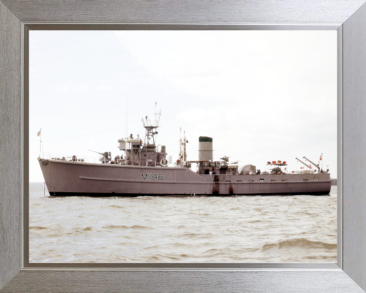 HMS Hodgeston (M1146) Royal Navy Ton Class Minesweeper At Anchor Photo Print Wall Art Decor - Posters, Prints, & Visual Artwork - by Hampshire Prints (image 7 of 9)