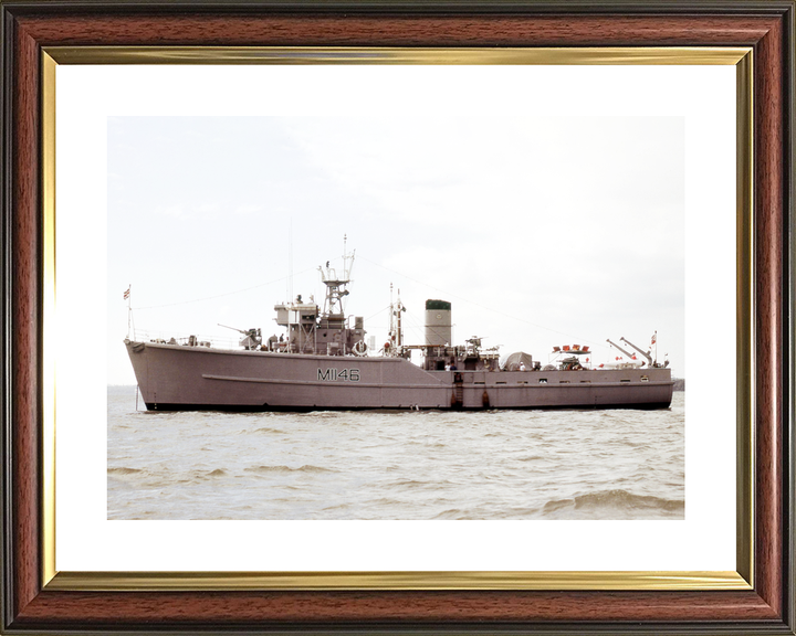 HMS Hodgeston (M1146) Royal Navy Ton Class Minesweeper At Anchor Photo Print Wall Art Decor - Posters, Prints, & Visual Artwork - by Hampshire Prints (image 8 of 9)