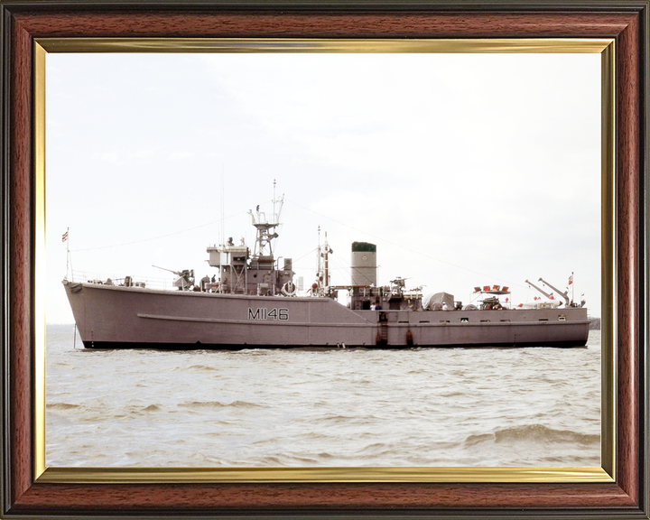 HMS Hodgeston (M1146) Royal Navy Ton Class Minesweeper At Anchor Photo Print Wall Art Decor - Posters, Prints, & Visual Artwork - by Hampshire Prints (image 9 of 9)