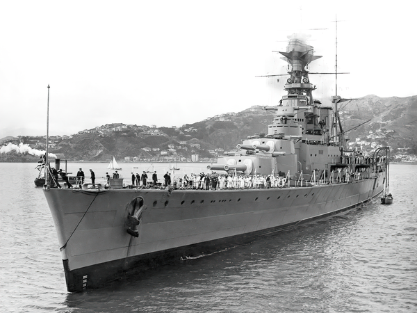 HMS Hood 51 Admiral Class Battlecruiser Leaving Harbour