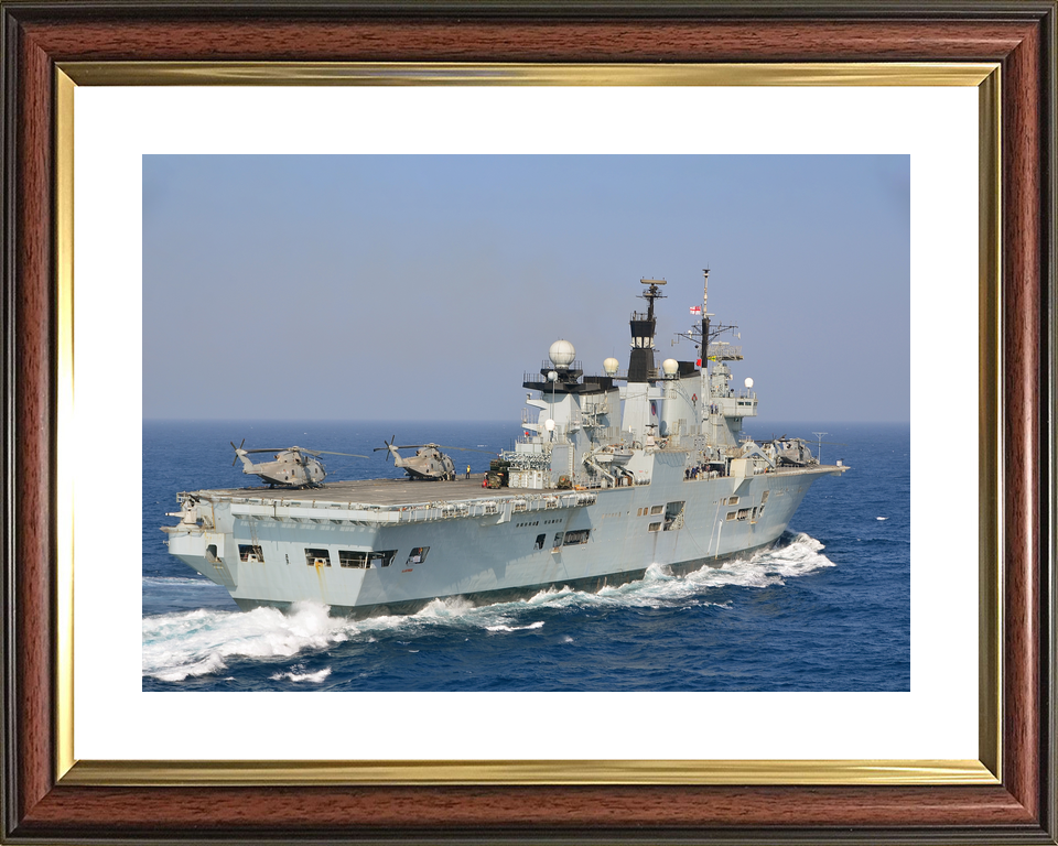 HMS Illustrious (R06) Royal Navy Invincible Class Aircraft Carrier Starboard Quarter View Photo Print Wall Art Decor - Posters, Prints, & Visual Artwork - by Hampshire Prints (image 8 of 9)