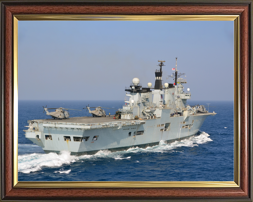 HMS Illustrious (R06) Royal Navy Invincible Class Aircraft Carrier Starboard Quarter View Photo Print Wall Art Decor - Posters, Prints, & Visual Artwork - by Hampshire Prints (image 9 of 9)