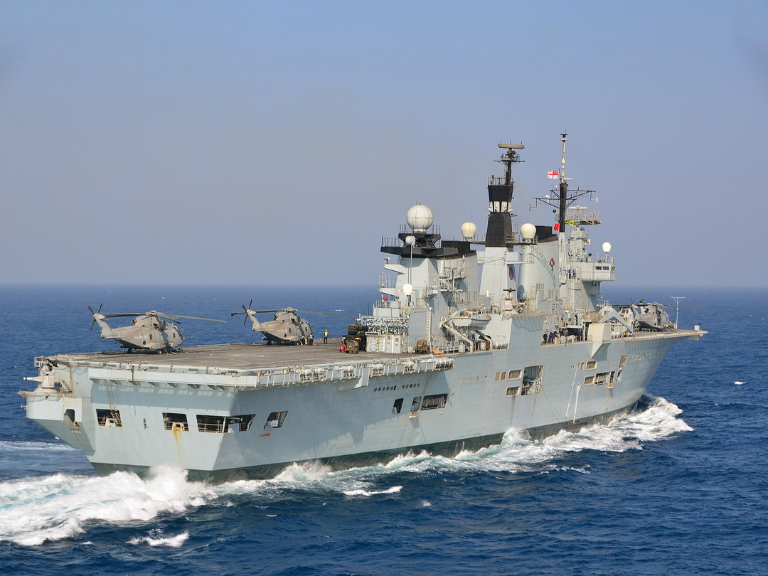 HMS Illustrious (R06) Royal Navy Invincible Class Aircraft Carrier Starboard Quarter View Photo Print Wall Art Decor - Posters, Prints, & Visual Artwork - by Hampshire Prints (image 1 of 9)