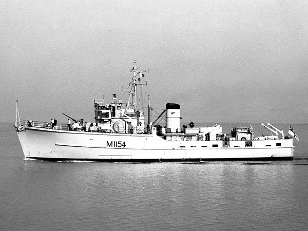 HMS Kellington M1154 Ton Class Minesweeper Port Beam View