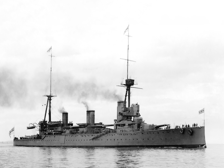 HMS New Zealand 1911 Indefatigable Class Cruiser 1910 Photo Print - Posters, Prints, & Visual Artwork - by Hampshire Prints (image 1 of 9)