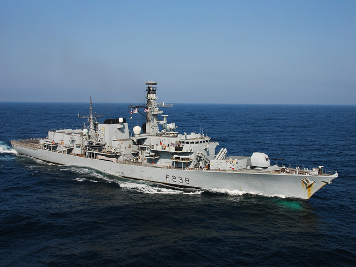 HMS Northumberland F238 Type 23 Frigate At Sea Starboard View Photo Print - Posters, Prints, & Visual Artwork - by Hampshire Prints (image 1 of 9)