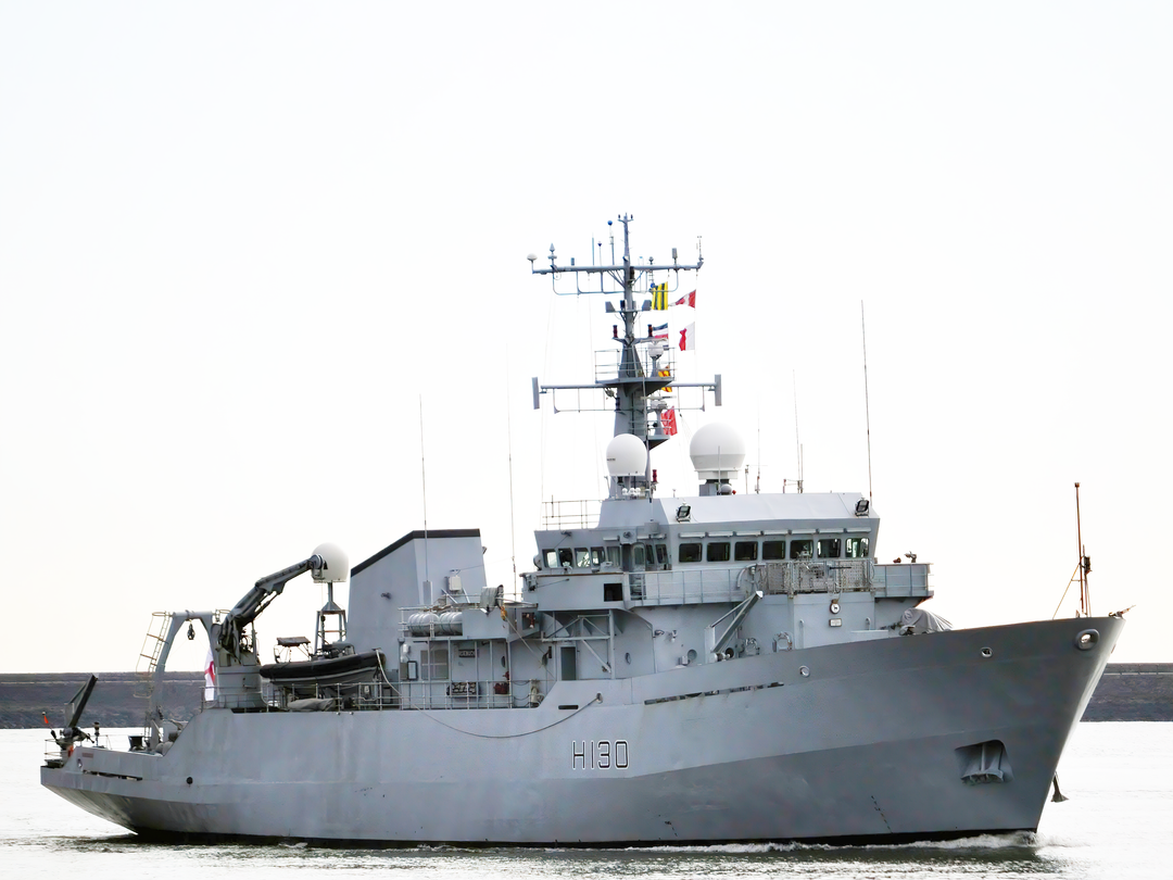 HMS Roebuck H130 Coastal Survey Vessel March 2010 Starboard Side View Photo Print - Posters, Prints, & Visual Artwork - by Hampshire Prints (image 1 of 9)