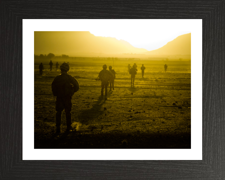Royal Marine Commando Patrol at Dawn Photo Print - 40 Commando Posters, Prints, & Visual Artwork Hampshire Prints 10 x 8 Black Frame Yes