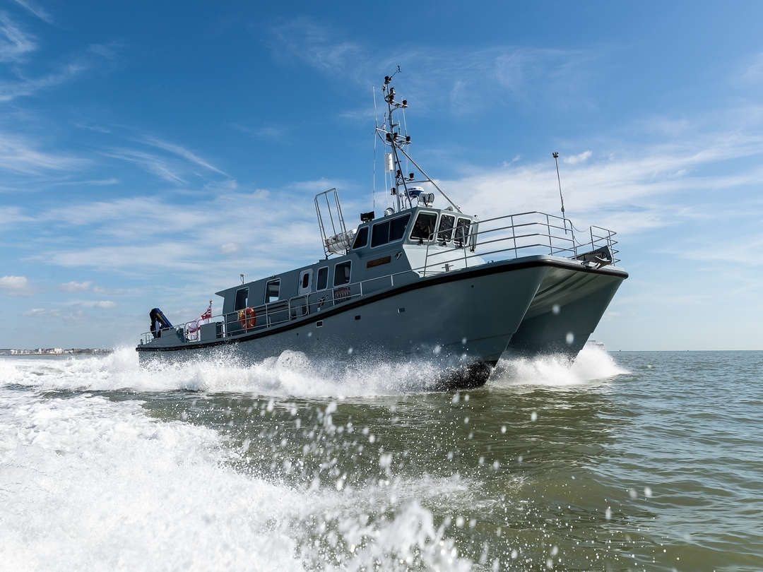 HMS Magpie H130 Coastal Survey Vessel March 2019 Starboard View Photo Print - Posters, Prints, & Visual Artwork - by Hampshire Prints (image 1 of 9)