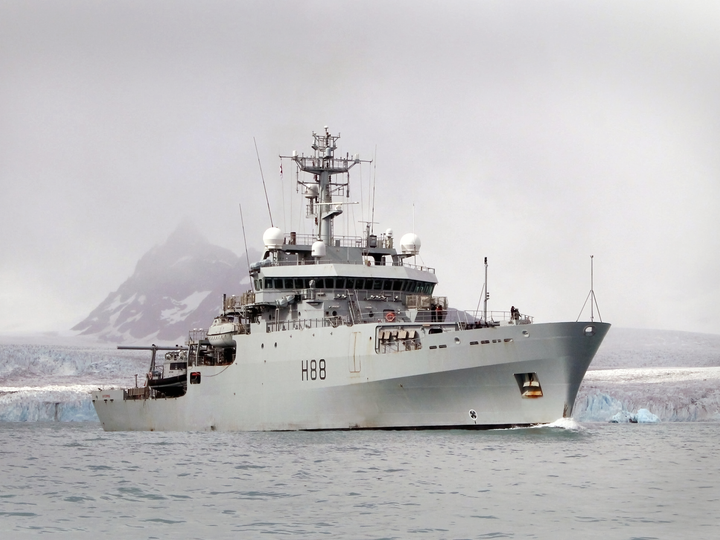 HMS Enterprise (H88) Royal Navy Hydrographic Survey Vessel Starboard Bow View Photo Print Wall Art Decor - Posters, Prints, & Visual Artwork - by Hampshire Prints (image 1 of 9)