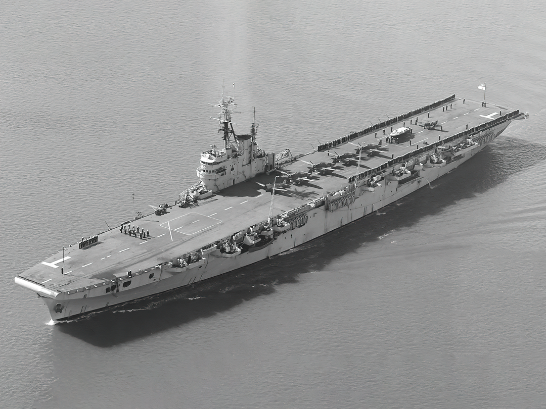 HMS Theseus R64 Colossus Class Aircraft Carrier Leaving Harbour Photo Print - Posters, Prints, & Visual Artwork - by Hampshire Prints (image 1 of 9)