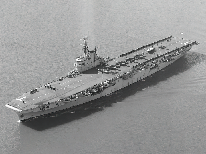 HMS Theseus R64 Colossus Class Aircraft Carrier Leaving Harbour Photo Print - Posters, Prints, & Visual Artwork - by Hampshire Prints (image 1 of 9)