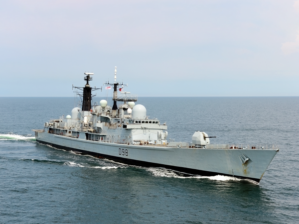 HMS York D98 Type 42 Destroyer July 2012 Starboard Bow View