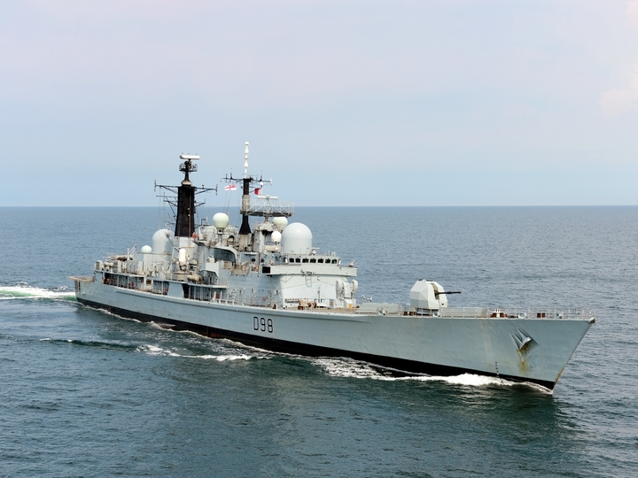 HMS York D98 Type 42 Destroyer July 2012 Starboard Bow View
