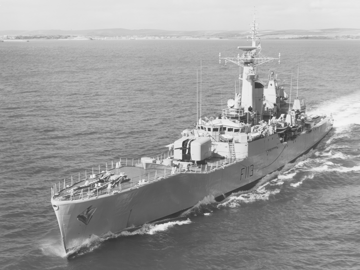 HMS Falmouth (F113) Royal Navy Rothesay Class Frigate High Port Bow View Photo Print Wall Art Decor - Posters, Prints, & Visual Artwork - by Hampshire Prints (image 1 of 9)