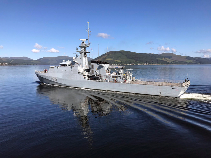 HMS Forth (P222) Royal Navy River Class Patrol Ship Port Side Reflections Photo Print Wall Art Decor - Posters, Prints, & Visual Artwork - by Hampshire Prints (image 1 of 9)