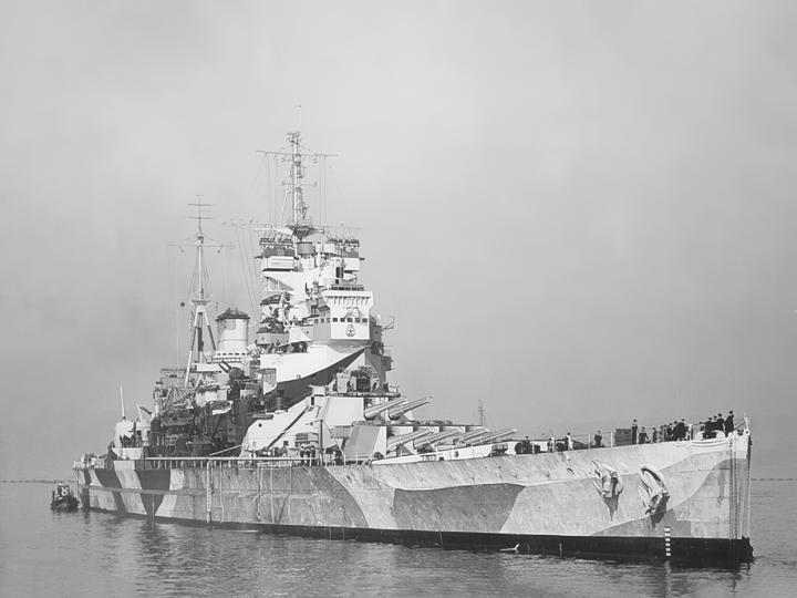 HMS Howe (32) Royal Navy King George V Class Battleship Starboard Bow View Photo Print Wall Art Decor - Posters, Prints, & Visual Artwork - by Hampshire Prints (image 1 of 9)
