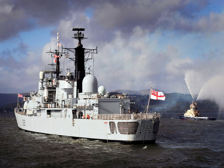 HMS Liverpool D92 Type 42 Destroyer 2012 With Tug Photo Print - Posters, Prints, & Visual Artwork - by Hampshire Prints (image 1 of 9)