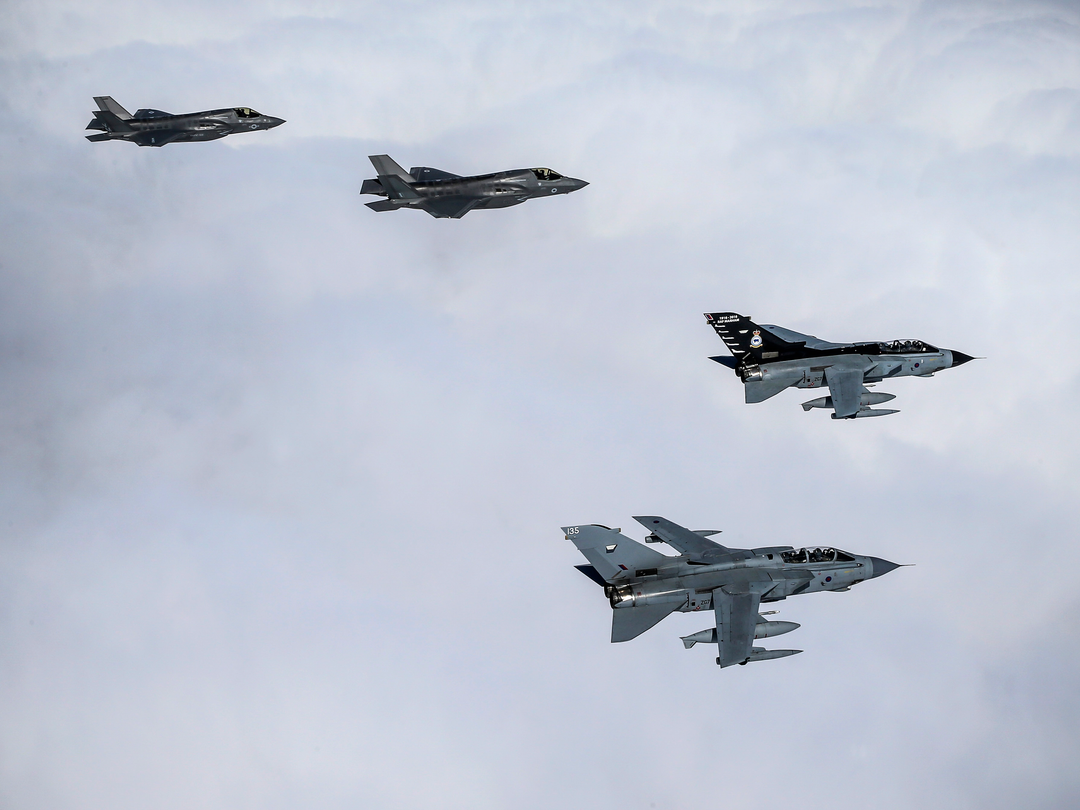 Two RAF Tornado GR4’s with US F35-B’s Photo Print - Royal Air Force Aircraft Hampshire Prints 6 x 4 No Frame No