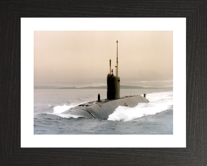HMS Sovereign S108 Swiftsure Class Submarine 1992 Leaving Faslane Port Bow