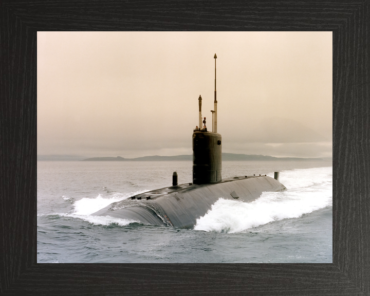 HMS Sovereign S108 Swiftsure Class Submarine 1992 Leaving Faslane Port Bow