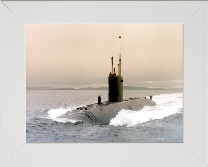 HMS Sovereign S108 Swiftsure Class Submarine 1992 Leaving Faslane Port Bow