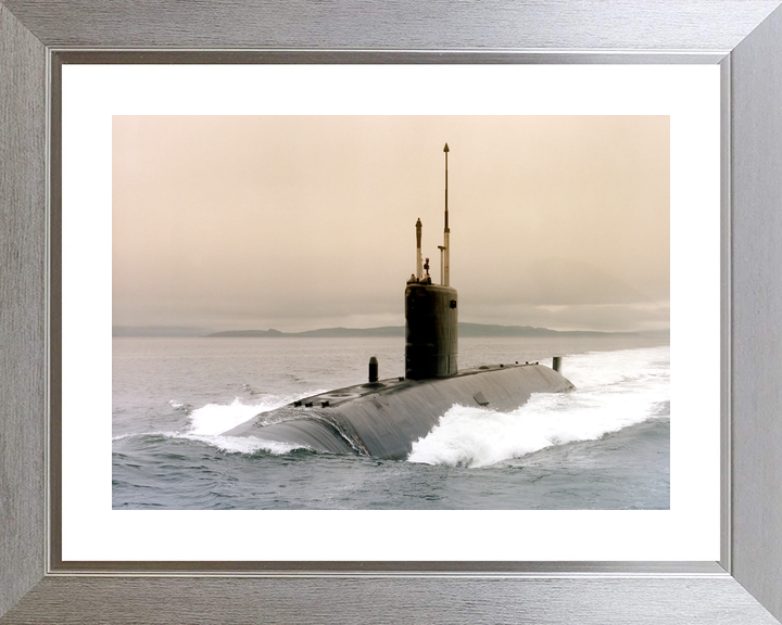 HMS Sovereign S108 Swiftsure Class Submarine 1992 Leaving Faslane Port Bow