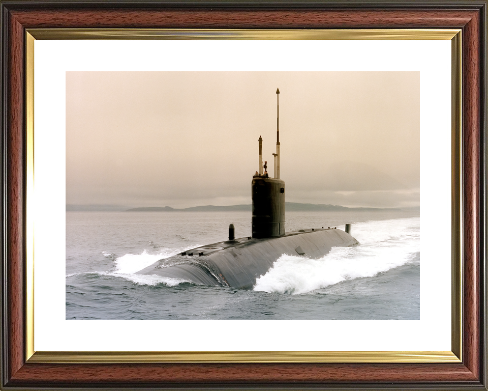 HMS Sovereign S108 Swiftsure Class Submarine 1992 Leaving Faslane Port Bow