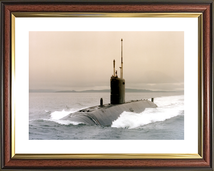 HMS Sovereign S108 Swiftsure Class Submarine 1992 Leaving Faslane Port Bow