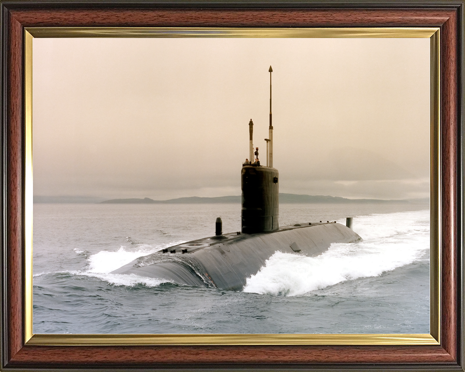 HMS Sovereign S108 Swiftsure Class Submarine 1992 Leaving Faslane Port Bow