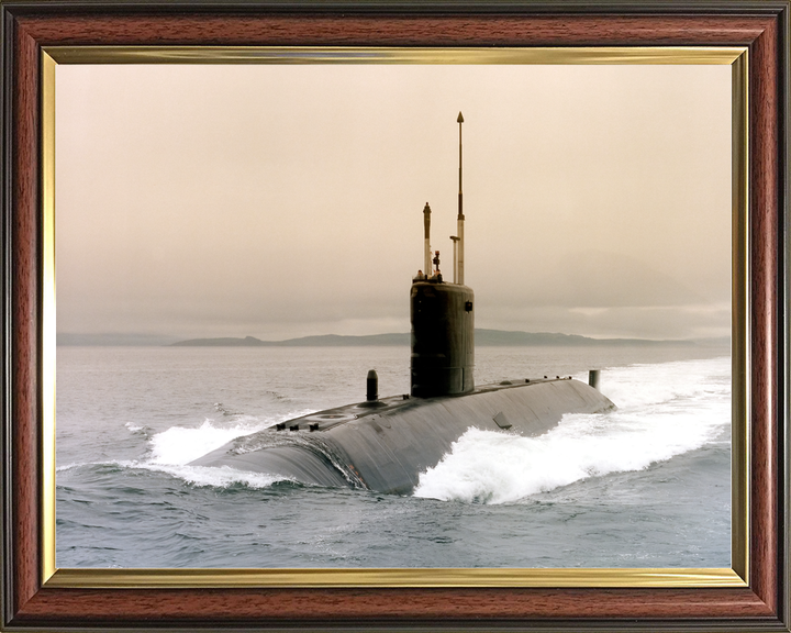 HMS Sovereign S108 Swiftsure Class Submarine 1992 Leaving Faslane Port Bow