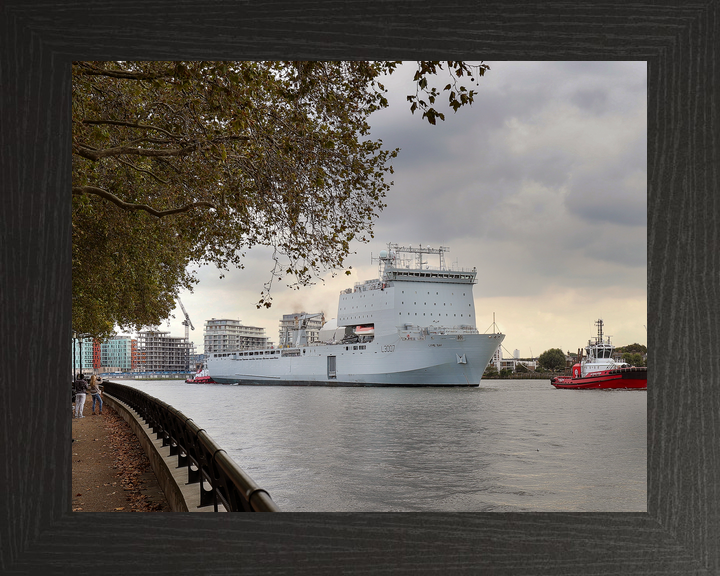 RFA Lyme Bay L3007 Bay Class Ship September 2019 Low Starboard Bow View