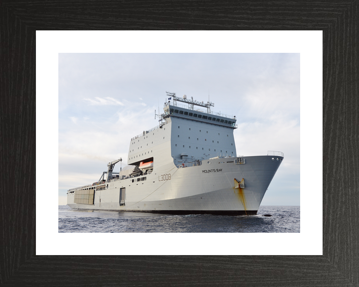 RFA Mounts Bay L3008 Bay Class Ship March 2016 Underway Starboard Bow View