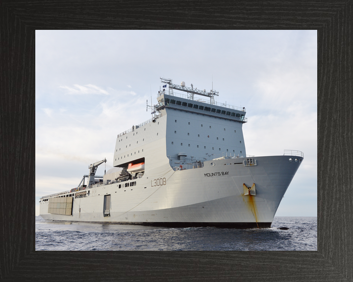 RFA Mounts Bay L3008 Bay Class Ship March 2016 Underway Starboard Bow View