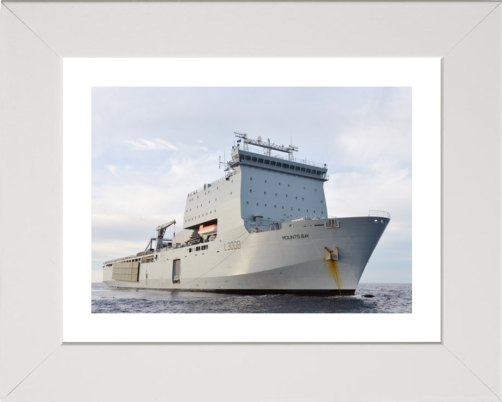 RFA Mounts Bay L3008 Bay Class Ship March 2016 Underway Starboard Bow View