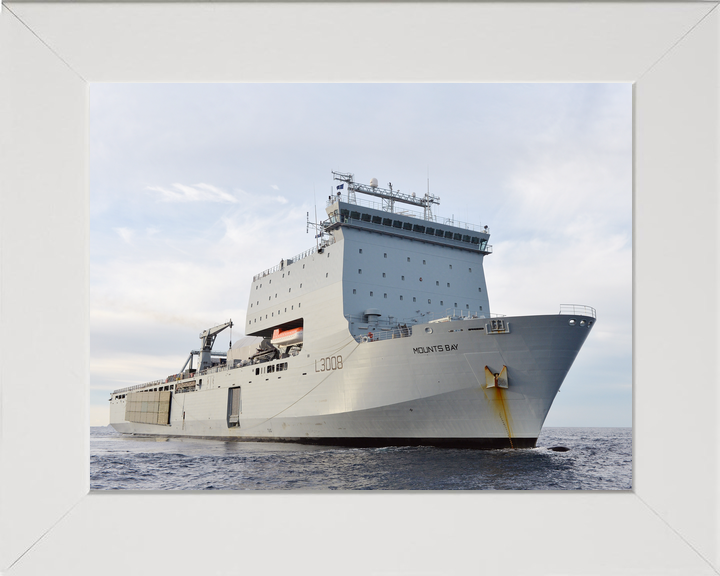 RFA Mounts Bay L3008 Bay Class Ship March 2016 Underway Starboard Bow View