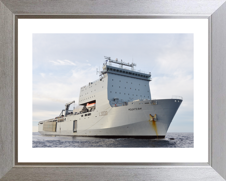 RFA Mounts Bay L3008 Bay Class Ship March 2016 Underway Starboard Bow View