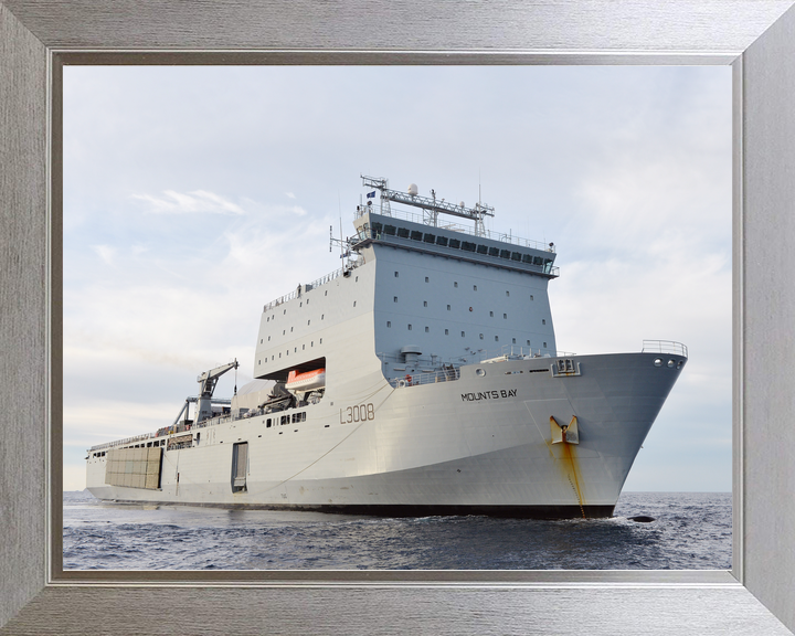 RFA Mounts Bay L3008 Bay Class Ship March 2016 Underway Starboard Bow View