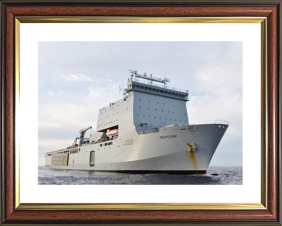 RFA Mounts Bay L3008 Bay Class Ship March 2016 Underway Starboard Bow View