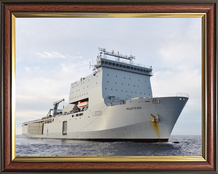 RFA Mounts Bay L3008 Bay Class Ship March 2016 Underway Starboard Bow View