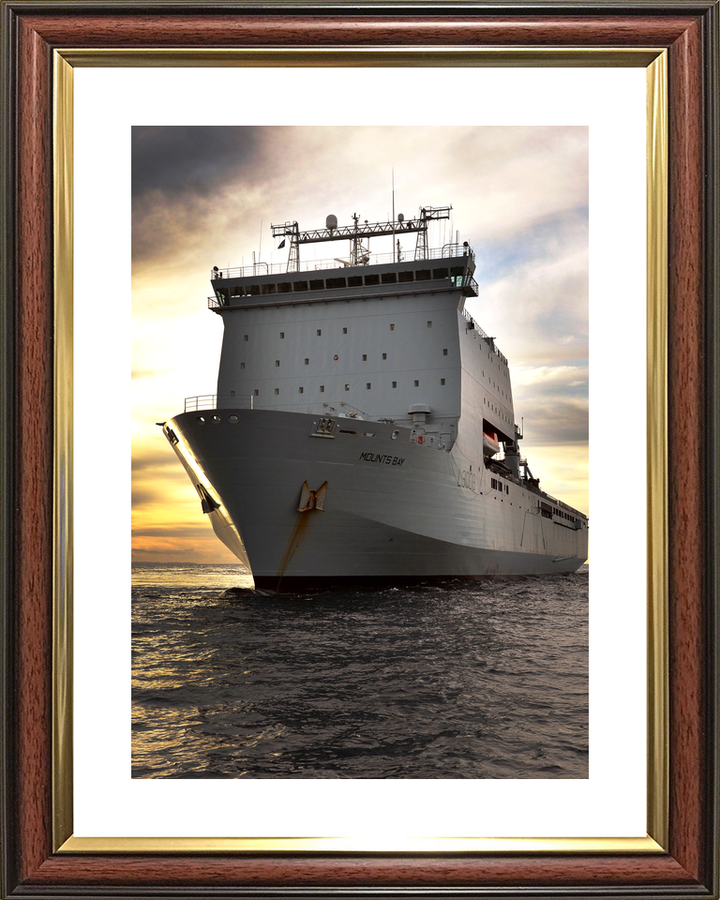 RFA Mounts Bay L3008 Bay Class Ship March 2016 At Sunset