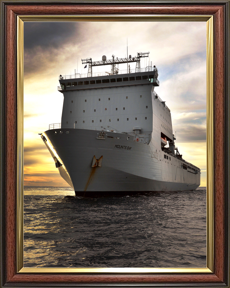 RFA Mounts Bay L3008 Bay Class Ship March 2016 At Sunset