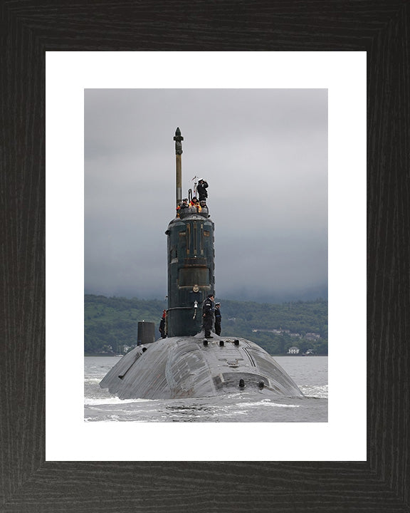 HMS Torbay (S90) Photo Print - Starboard Bow View - Royal Navy Trafalgar Class Submarine Posters, Prints, & Visual Artwork Hampshire Prints 10 x 8 Black Frame Yes
